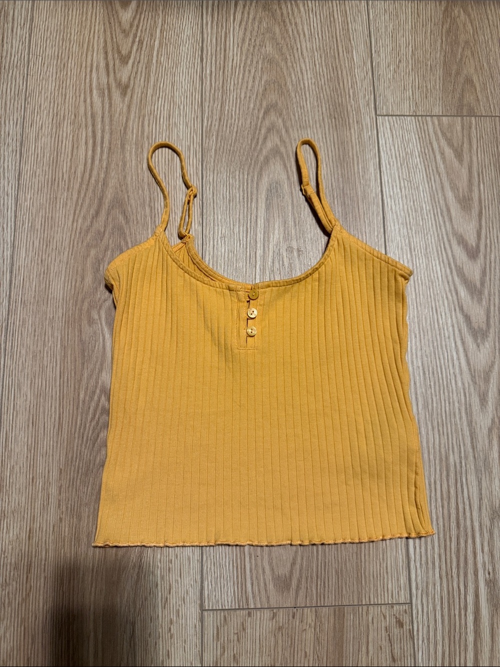 American Eagle Outfitters Peach Orange Ribbed Button-Front Cami